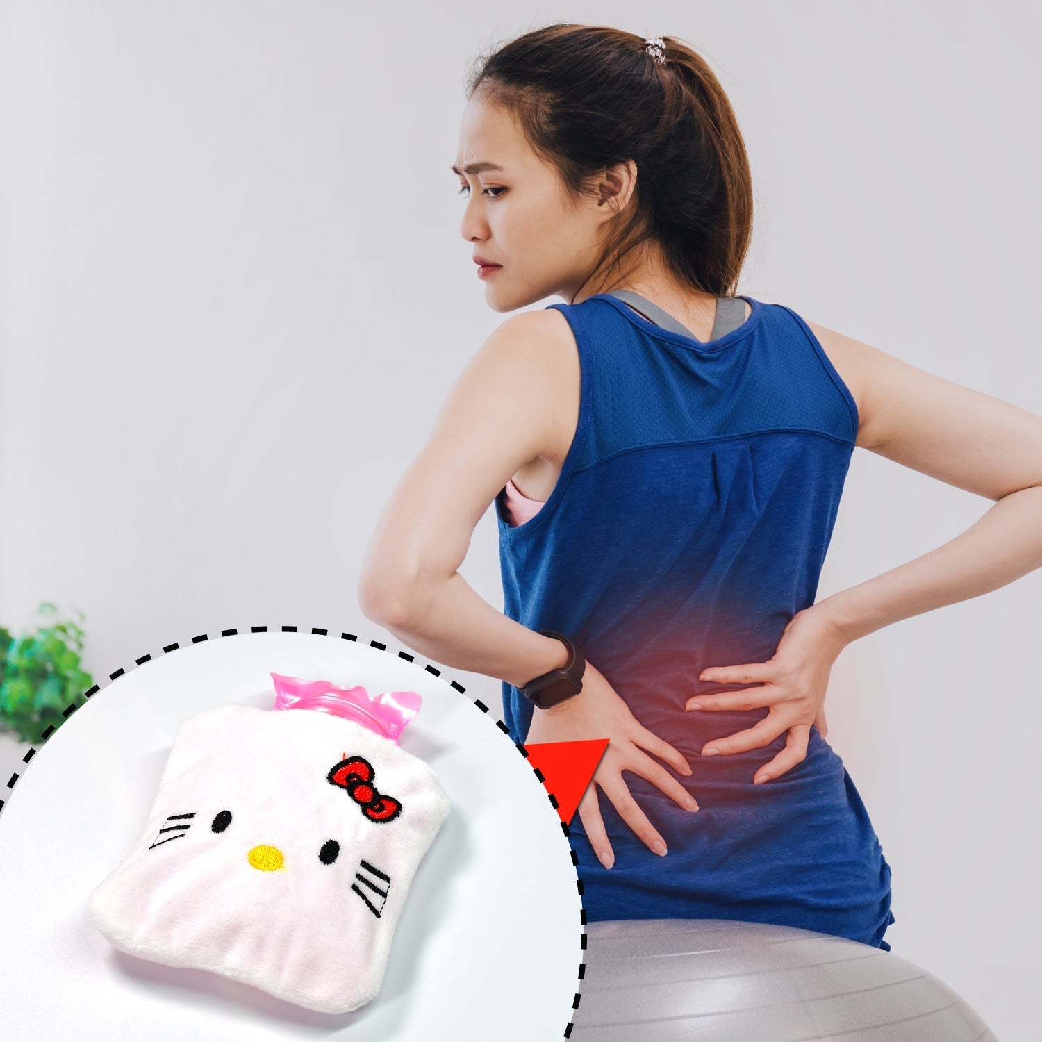 White Hello Kitty hot water bag for menstrual cramps White Hello Kitty hot water bag for menstrual cramps